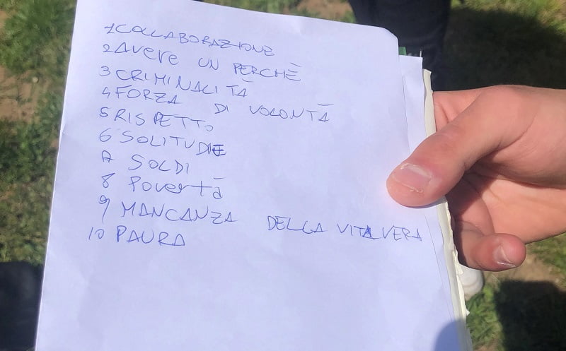 parole scelte dai ragazzi